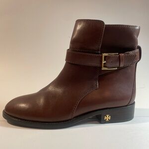 Tory Burch Chocolate Leather Ankle Booties